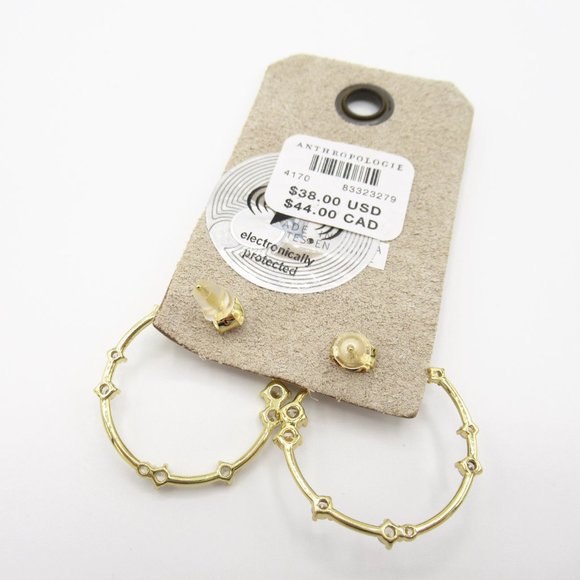Anthropologie Delicate Crystal Circle Hoop Earrings - Picture 4 of 5
